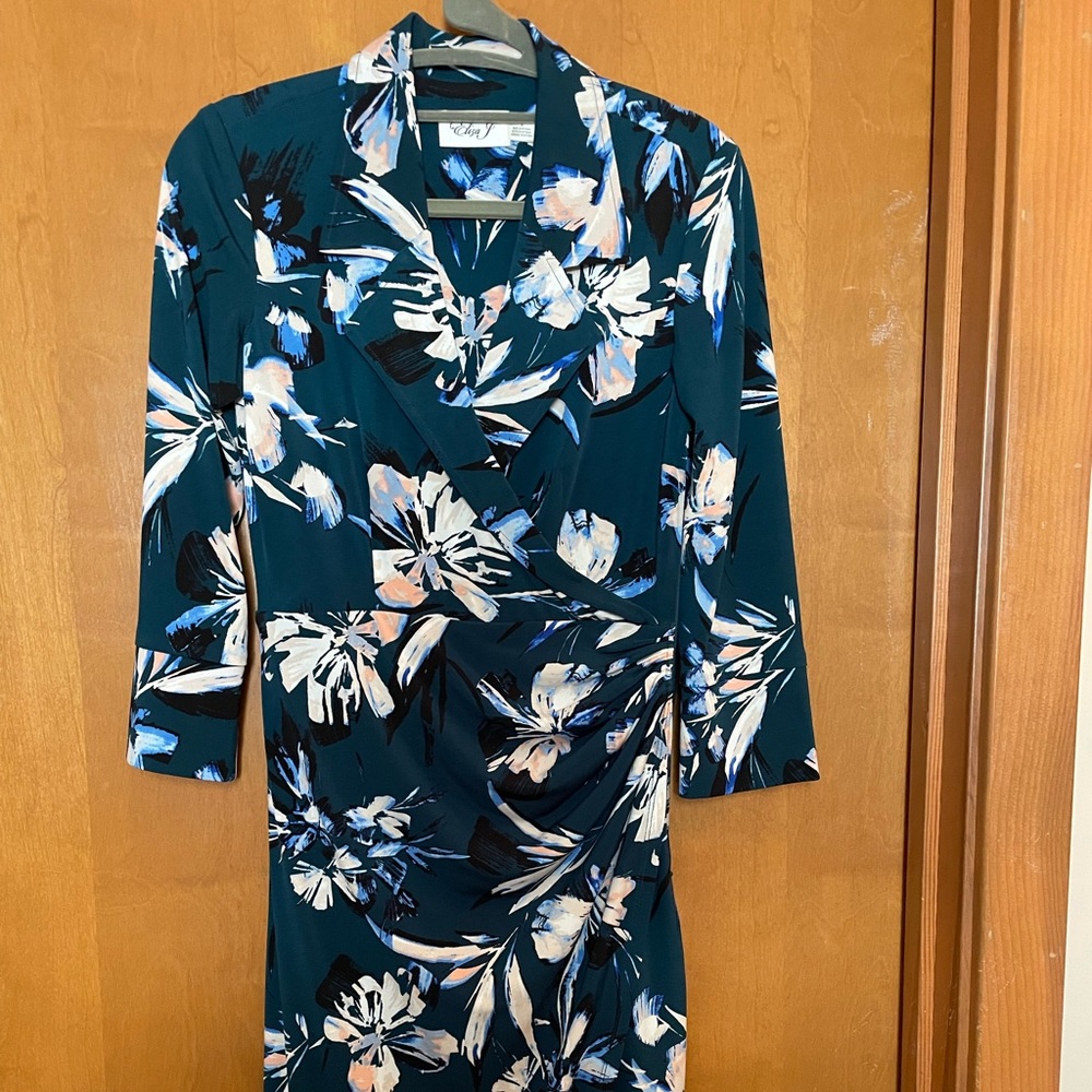 Fitted faux wrap dress